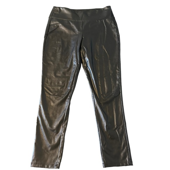 Kendall Kylie Black Legging Women's Medium Faux Vegan Leather Leggings Pants - Picture 1 of 7